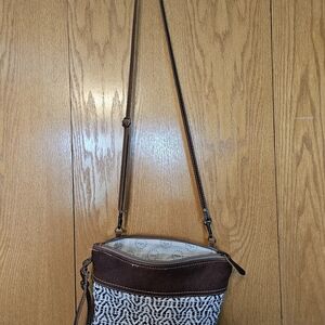 Myra Bag Brown and White Crossbody Bag